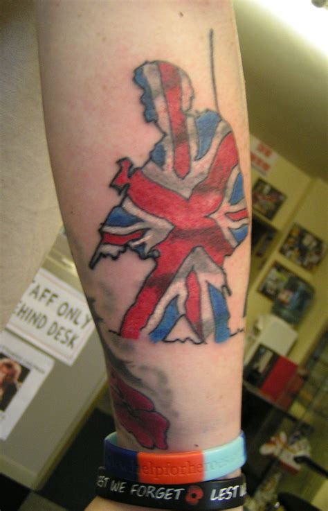 soldier union jack flag tattoo | Flag tattoo, Tattoos, Leaf tattoos