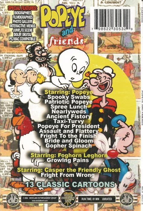 POPEYE AND FRIENDS DVD BRAND NEW 13 CLASSIC CARTOONS 798622305329 | eBay