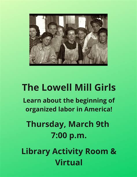 Mar 9 | Lowell Mill Girls: Organized Labor & the First Strikes in ...