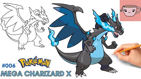 How To Draw Mega Charizard X | Pokemon #006 | Step By Step Drawing Tutorial