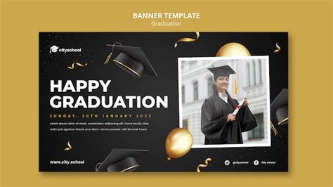 Free PSD | Graduation horizontal banner template