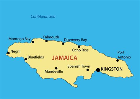 Large map of Jamaica with major cities | Jamaica | North America ...