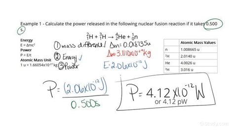 How to Calculate the Power Produced in Nuclear Fusion | Physics | Study.com