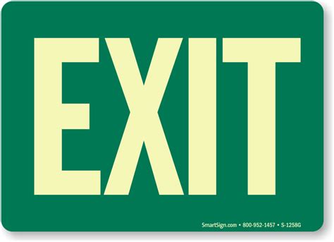 Exit Signs, Exit Entrance Signs, SKU: S-1258G