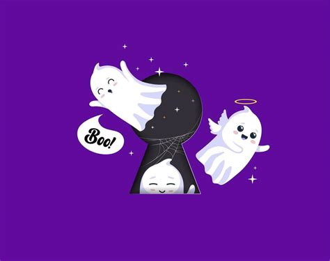 Cartoon Halloween kawaii ghosts flying keyhole 28637286 Vector Art at ...