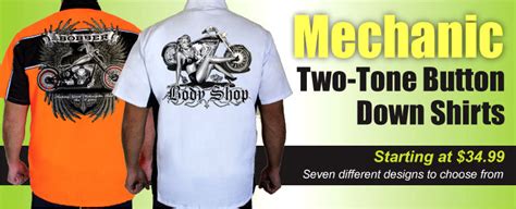 Custom Made Men's Mechanic Shirts | Biker Clothing | Women’s & Men's ...