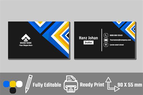 Modern Blue Business Card Design Graphic by sidomikro · Creative Fabrica