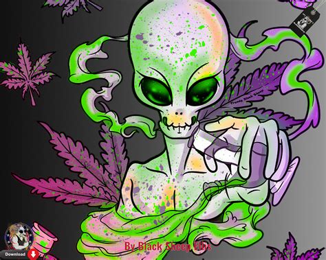 Alien Graffiti Printable 420 Street Art Stoner Alien Print - Etsy