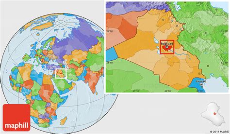 Political Location Map of Baghdad