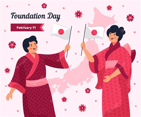 Free Vector | Hand drawn foundation day japan