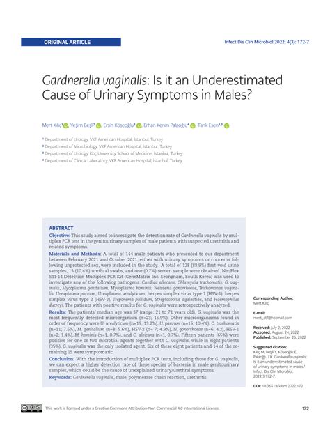 (PDF) Gardnerella vaginalis: Is it an Underestimated Cause of Urinary ...