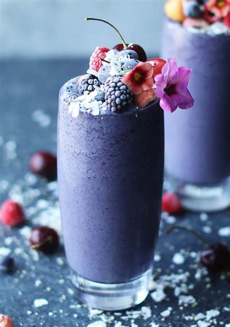 Delicious Pea Protein Shake with Coconut Milk and Berries