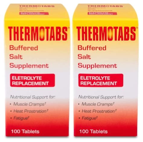 THERMOTABS Salt Supplement Buffered Tablets 100 Tablets (Pack of 2 ...