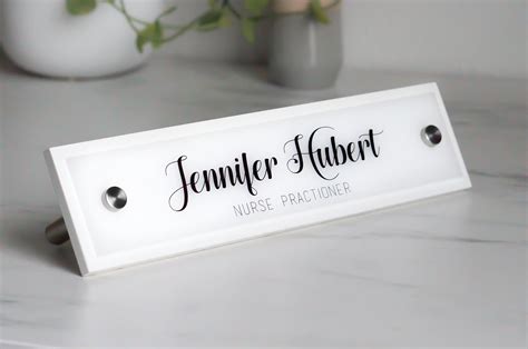 Modern Desk Name Plate. Made Exclusively by Garo Signs. Size 10 X 2.5 ...