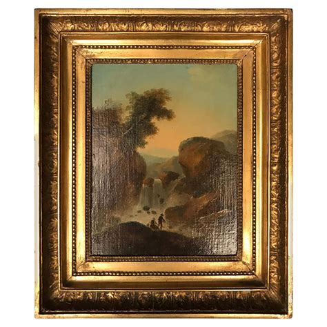 Oil Painting Waterfall in the Roman Mountains, 18th Century For Sale at ...