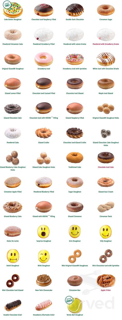 Krispy Kreme menu in Reno, Nevada, USA