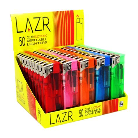 Lazr Clear Electronic Refillable Lighters (50)