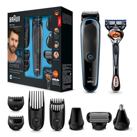 Buy Braun 9-in-1 Beard Trimmer, With Hair & Nose Trimmer & Gillette ...