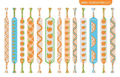 Orange fruit handmade friendship bracelets set of threads or beads ...