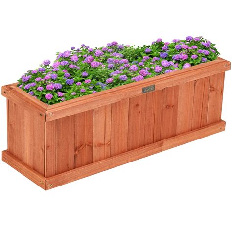 28 Inch Wooden Flower Planter Box Garden Yard Decorative Window Box ...