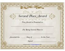 Free Printable Second Place Award Certificates