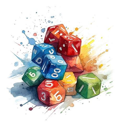 Premium AI Image | A painting of a bunch of dice with the numbers 16 ...