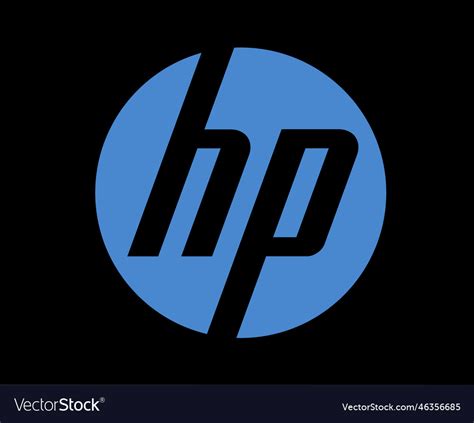 Hp brand logo laptop symbol black and blue design Vector Image