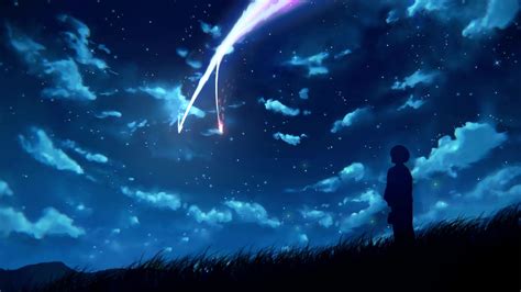 Mitsuha Looking At The Comet In The Sky Your Name Live Wallpaper - MoeWalls