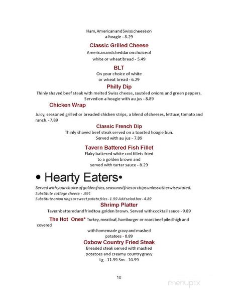 Menu of Oxbow Restaurant in Lander, WY 82520