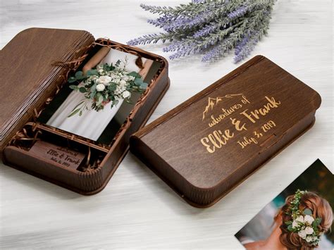 Wedding Photo Box Personalized Mountain Gift for Couple Wood Photo ...