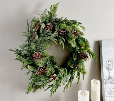 VALERIE PARR HILL 24" Real Feel Pine, Spruce, & Juniper Wreath Valerie ...