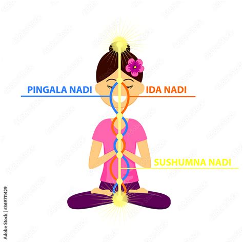 Vector illustration of beautiful woman character sitting in yoga pose ...