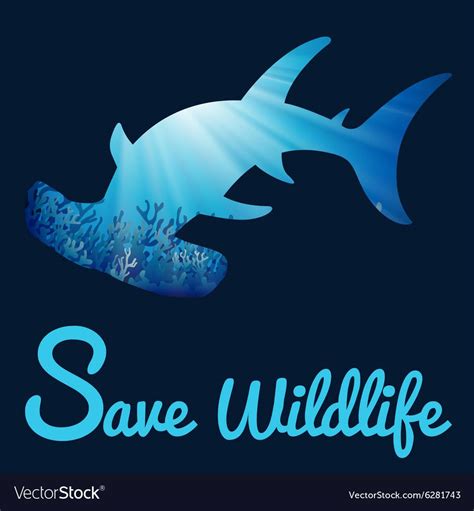 Save wildlife poster with whaleshark vector image on VectorStock | Save ...