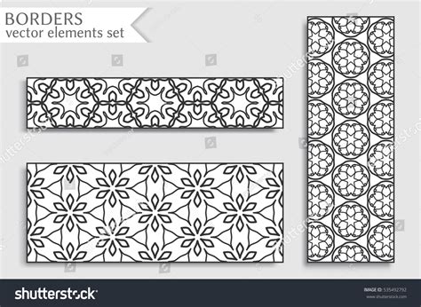 Black White Geometric Line Borders Patterns: vector de stock (libre de ...