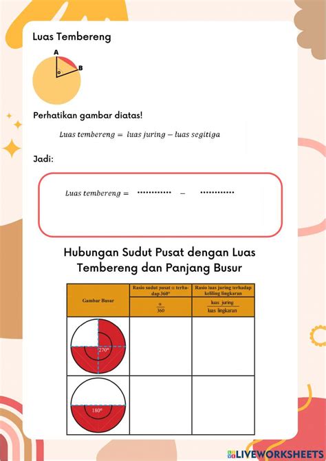 LKPD panjang busur, luas juring, luas tembereng beserta