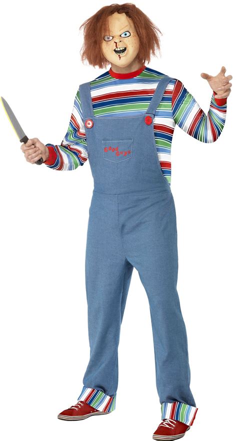 Mens Chucky Costume Halloween Fancy Dress Childs Play Movie Outfit ...