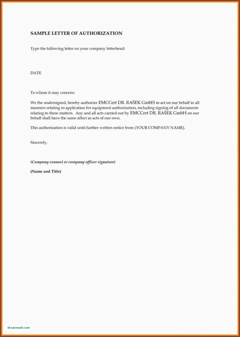 Signature Authorization Letter | Template Business Format