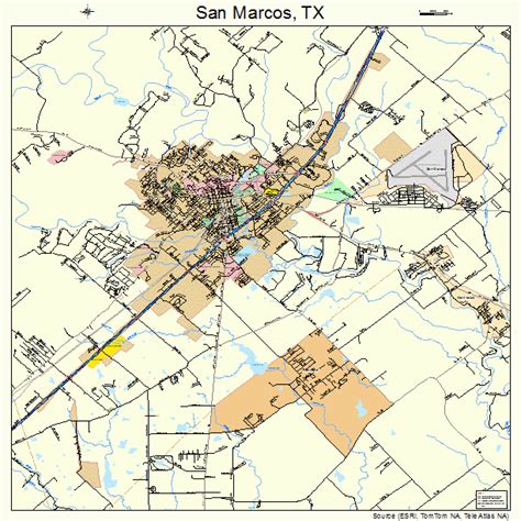 San Marcos Texas Street Map 4865600