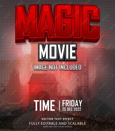 Premium Vector | Editable magic movie theme text effect poster template