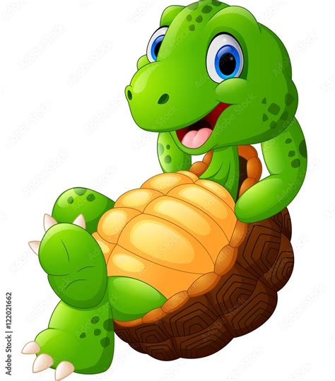 Cute turtle cartoon posing Stock Vector | Adobe Stock