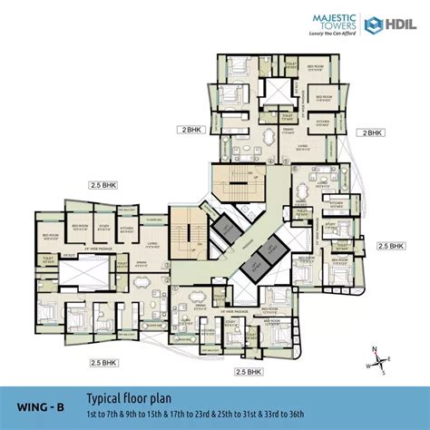 Wing-B Typical Floor Plan | Residential architecture plan, Condominium ...