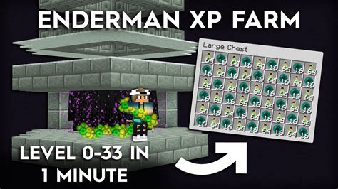 Minecraft Enderman 1 Hit Farm - Super Fast XP - YouTube