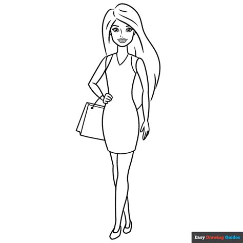 Barbie Doll Coloring Page | Easy Drawing Guides