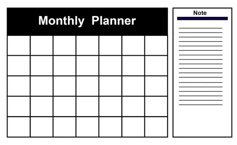 Free Blank Monthly Planner Templates - Bank2home.com