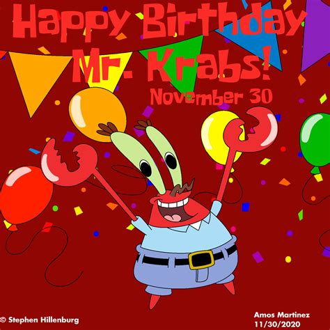 Happy Birthday Mr. Krabs (2020) by ArtisticAmos on DeviantArt