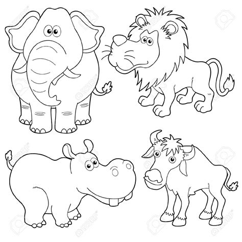 Line Drawing Of Wild Animals - Image to u