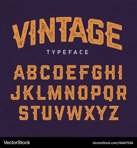 Vintage typeface retro style font Royalty Free Vector Image