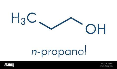 Propanol (n-propanol) solvent molecule. Skeletal formula Stock Vector ...