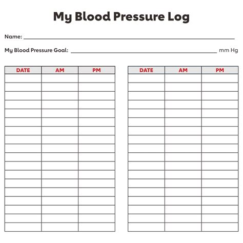 Blood Pressure Tracker Printable, Blood Pressure Chart Template, Blood ...