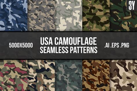 USA Camouflage Seamless Patterns